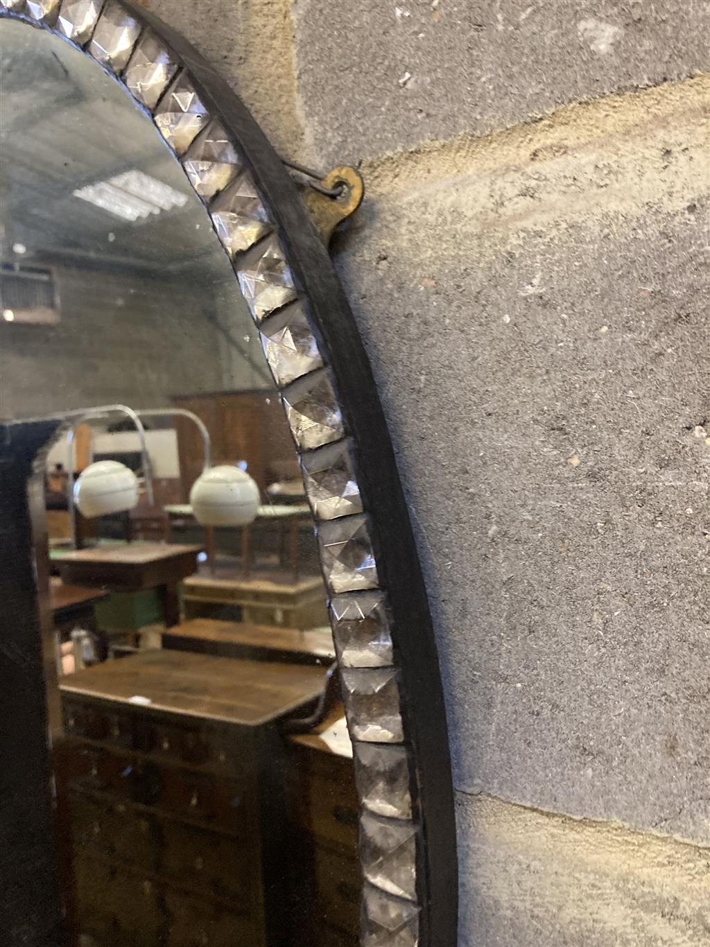 An Irish style oval wall mirror, width 58cm, height 76cm